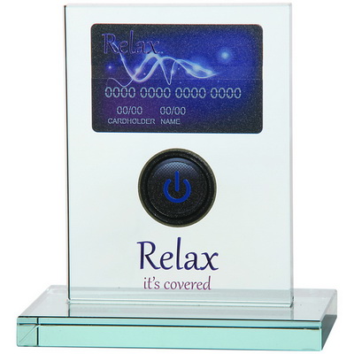 Image of Full Colour Printed Jade Glass Rectangle Award