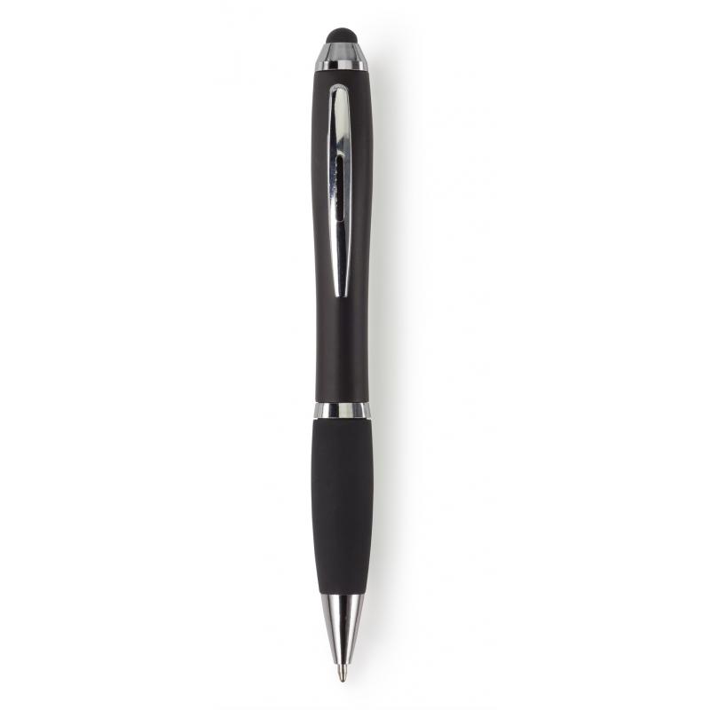 Image of Ballpen with black rubber grip and stylus