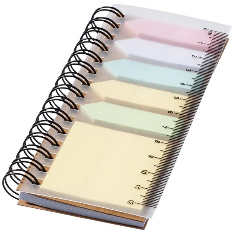 Image of Spinner spiral notebook with coloured sticky notes