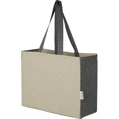 Image of Pheebs 190 g/m² recycled cotton gusset tote bag with contrast sides 18L