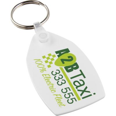 Image of Tait rectangular-shaped recycled keychain